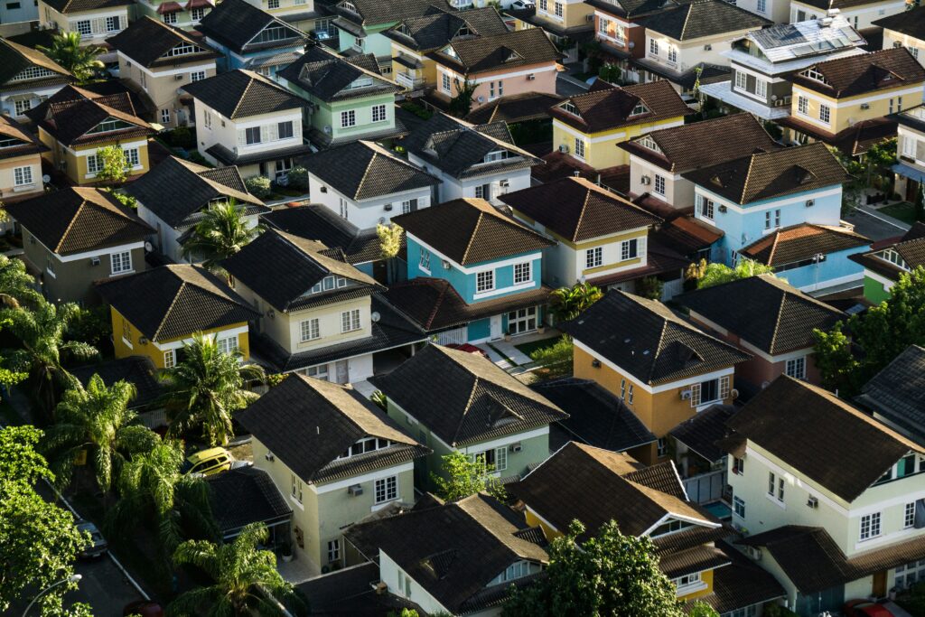 aerial photo of houses